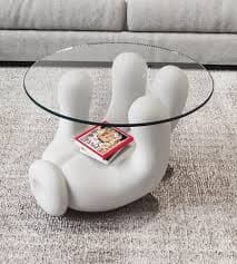 Glass Center Table Ceramic Hand Design 